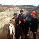 Rigging on the edge of a 300' rock quarry, THE VAMPIRE DIAIRES: Amy Tuttle, Dino Muccio, Jessica Merideth, Bob Fisher, John Gilbert